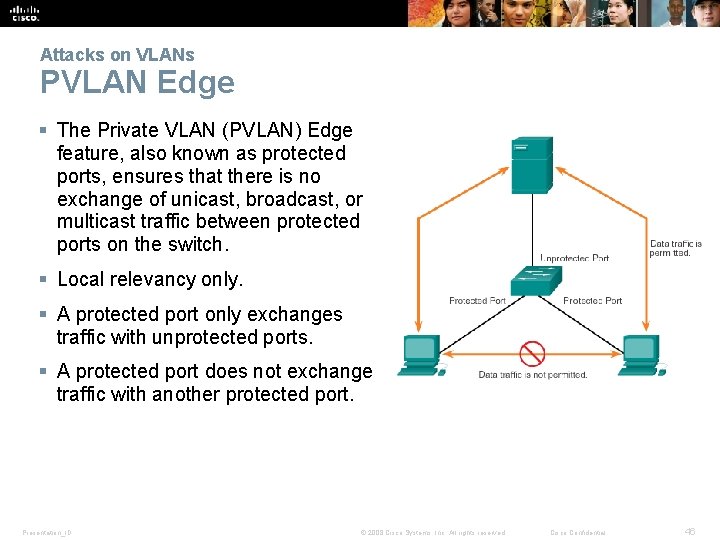 Attacks on VLANs PVLAN Edge § The Private VLAN (PVLAN) Edge feature, also known