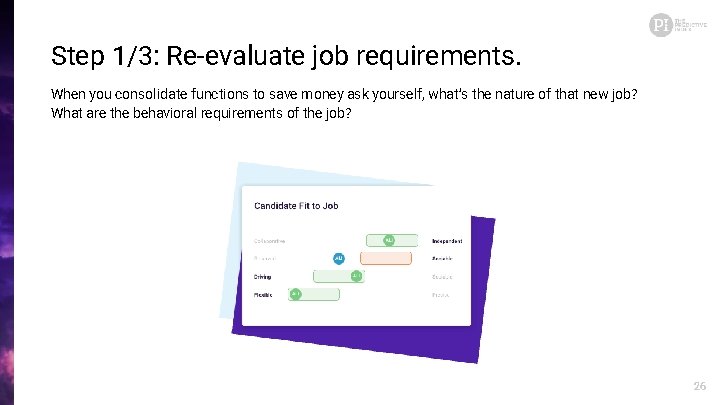 Step 1/3: Re-evaluate job requirements. When you consolidate functions to save money ask yourself,