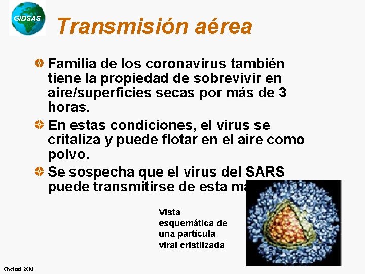 GIDSAS Transmisión aérea Familia de los coronavirus también tiene la propiedad de sobrevivir en GIDSAS Transmisión aérea Familia de los coronavirus también tiene la propiedad de sobrevivir en