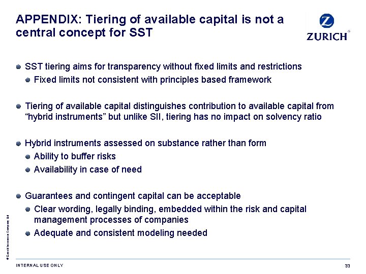 APPENDIX: Tiering of available capital is not a central concept for SST tiering aims