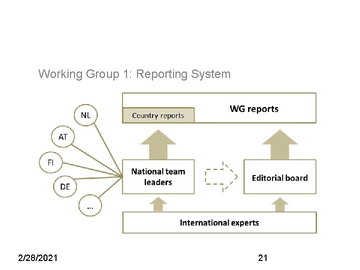 Working Group 1: Reporting System 2/28/2021 21 