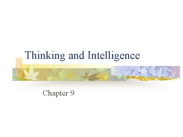 Thinking and Intelligence Chapter 9 