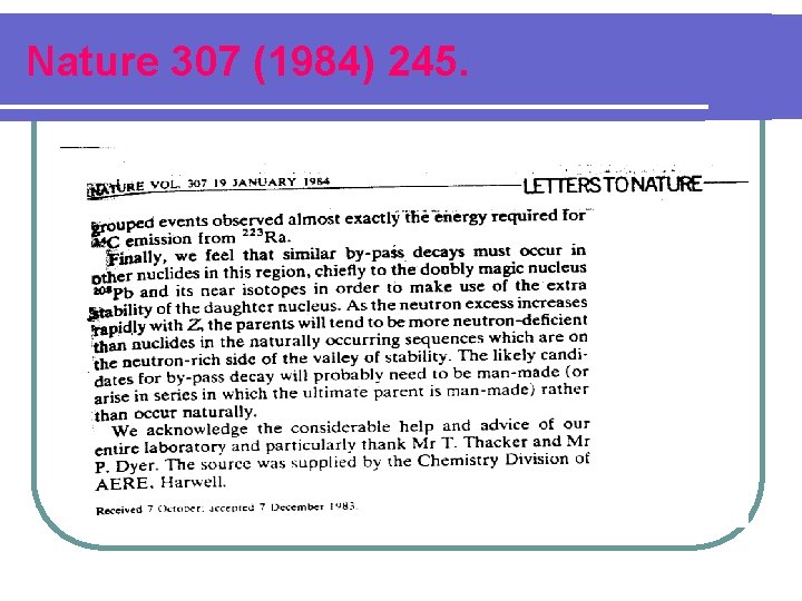 Nature 307 (1984) 245. 