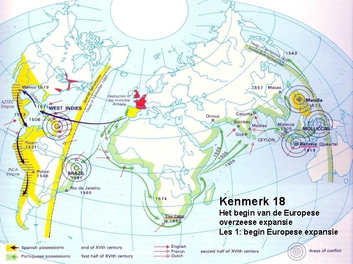 Kenmerk 18 Het begin van de Europese overzeese expansie Les 1: begin Europese expansie