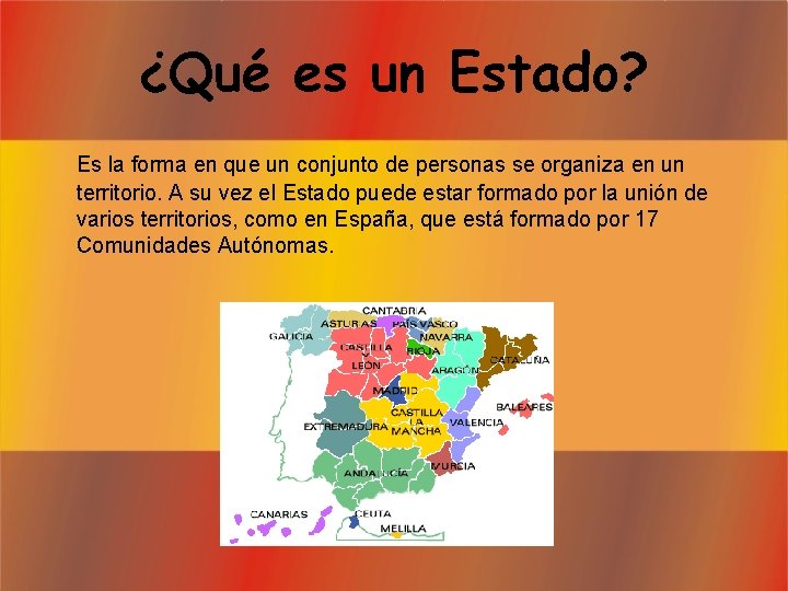 ¿Qué es un Estado? Es la forma en que un conjunto de personas se