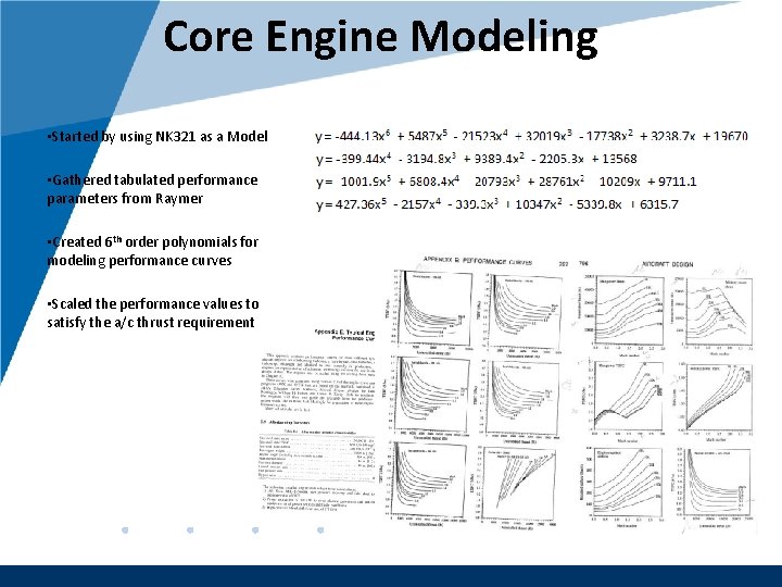 Company LOGO Core Engine Modeling • Started by using NK 321 as a Model