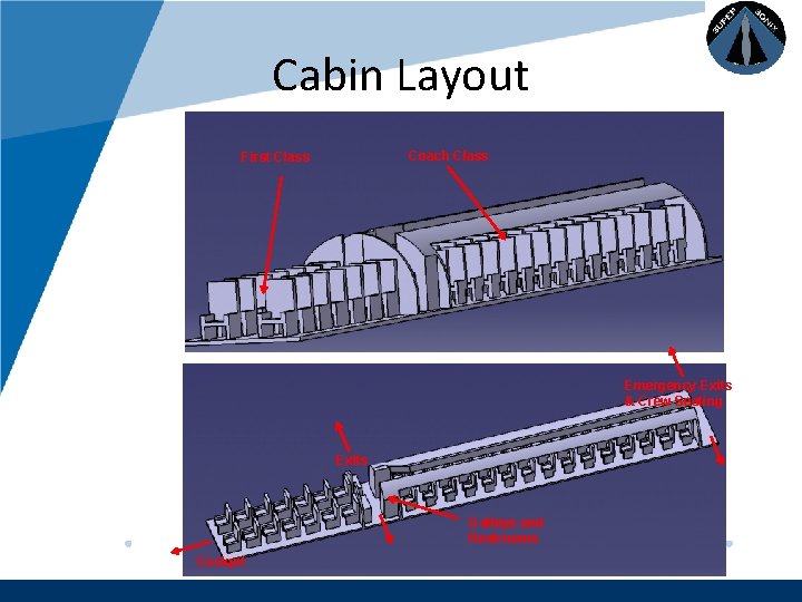 Company LOGO Cabin Layout Coach Class First Class Emergency Exits & Crew Seating Exits