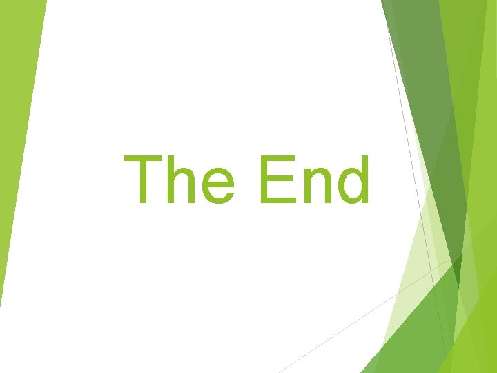The End The End