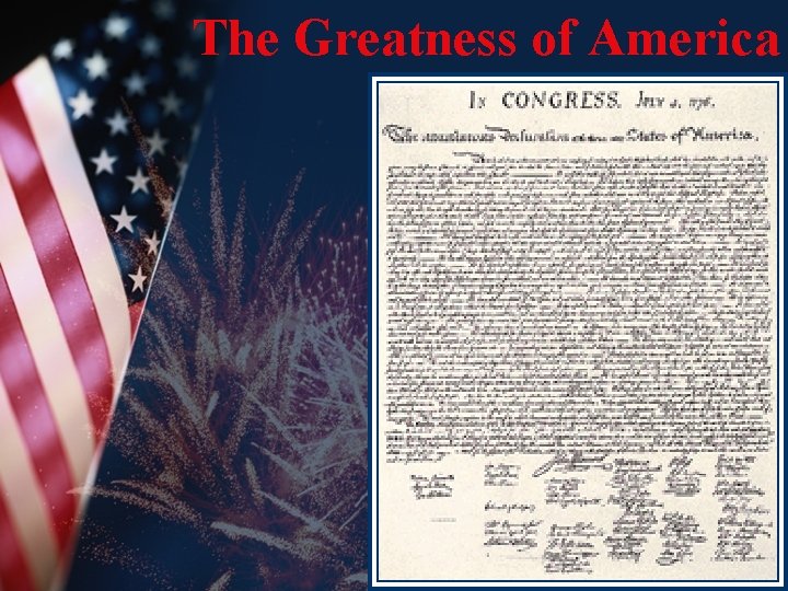 The Greatness of America 