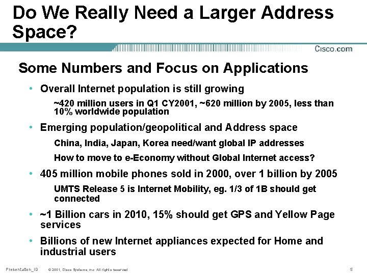 Do We Really Need a Larger Address Space? Some Numbers and Focus on Applications