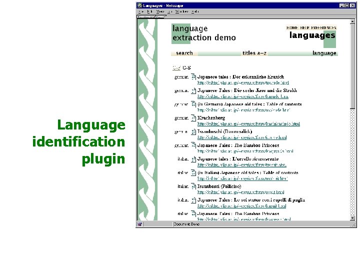 Language identification plugin 