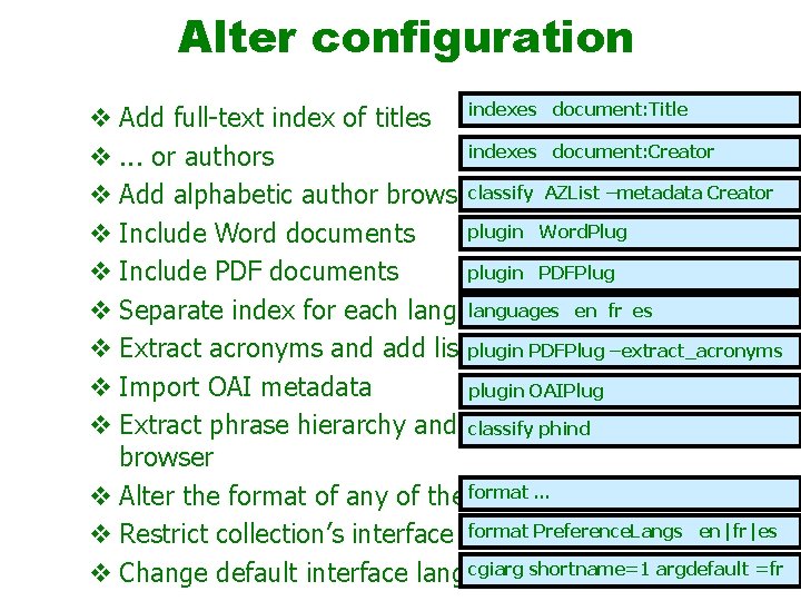 Alter configuration document: Title indexes line v Add full-text index of titles indexesadditional indexes