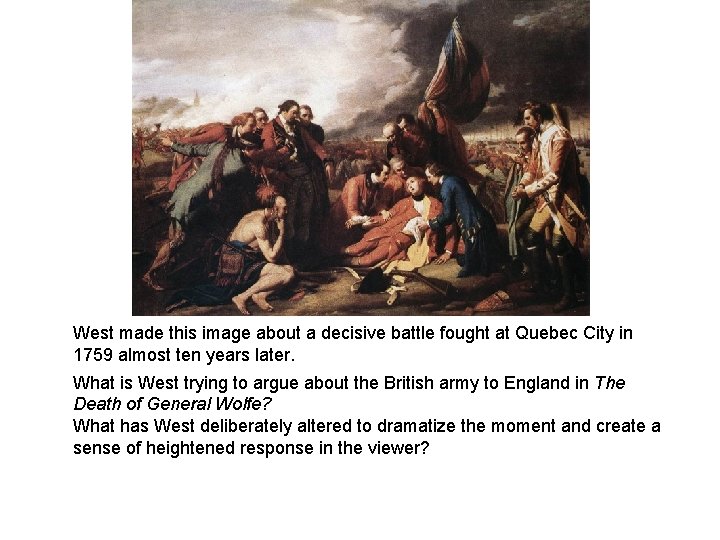 West made this image about a decisive battle fought at Quebec City in 1759