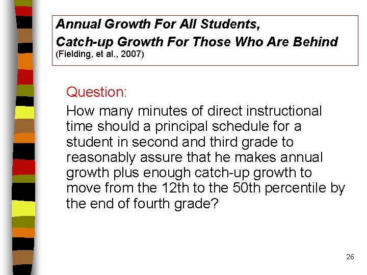 Annual Growth For All Students, Catch-up Growth For Those Who Are Behind (Fielding, et