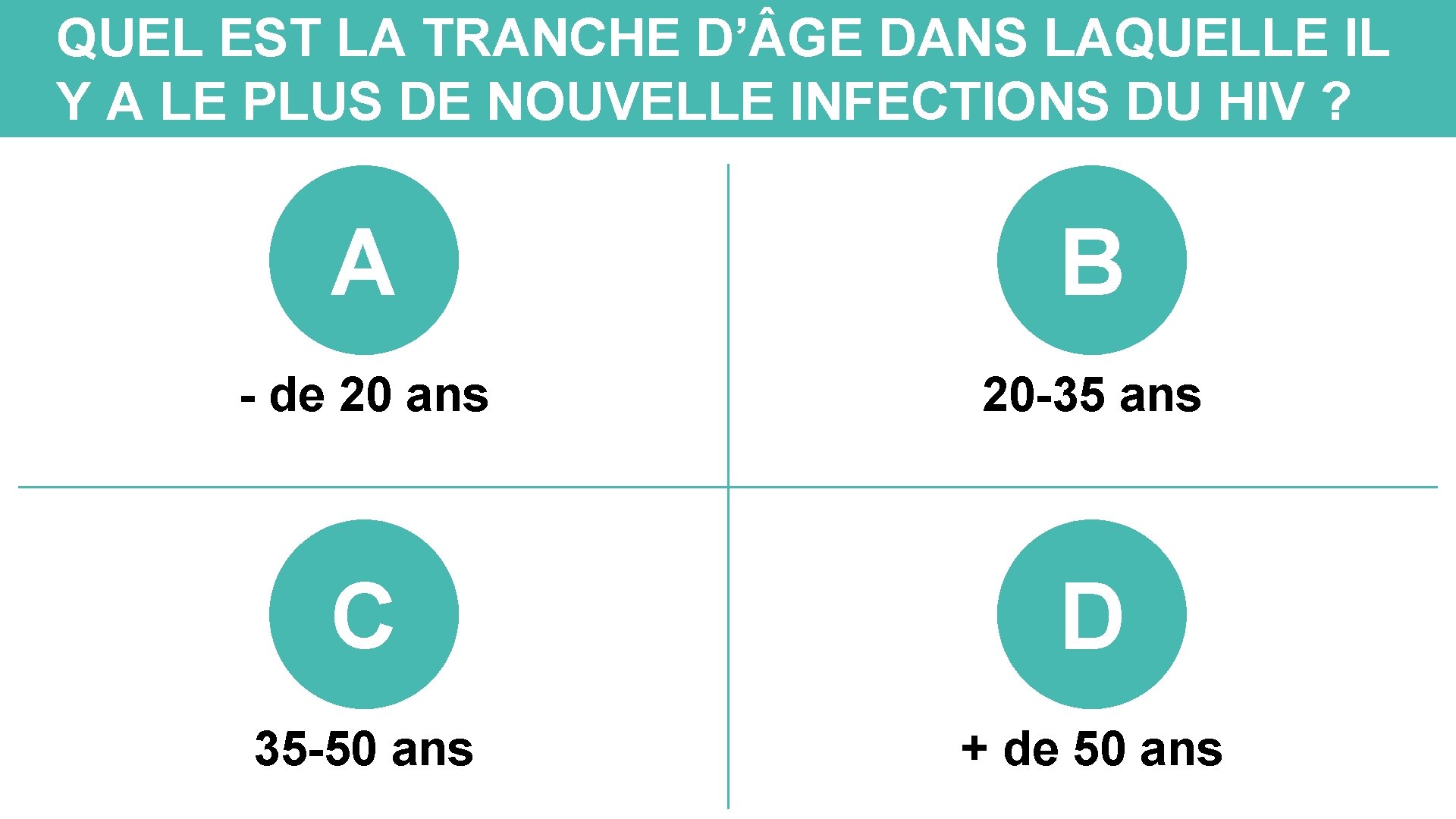 QUEL EST LA TRANCHE D’ GE DANS LAQUELLE IL Y A LE PLUS DE