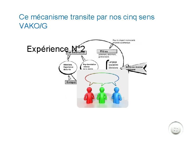 Ce mécanisme transite par nos cinq sens VAKO/G Expérience N° 2 