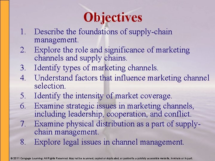 Objectives 1. Describe the foundations of supply-chain management. 2. Explore the role and significance