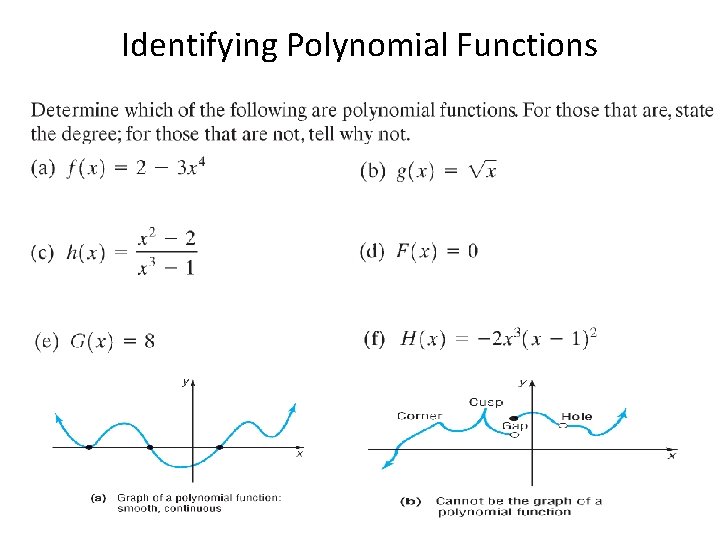 Identifying Polynomial Functions 