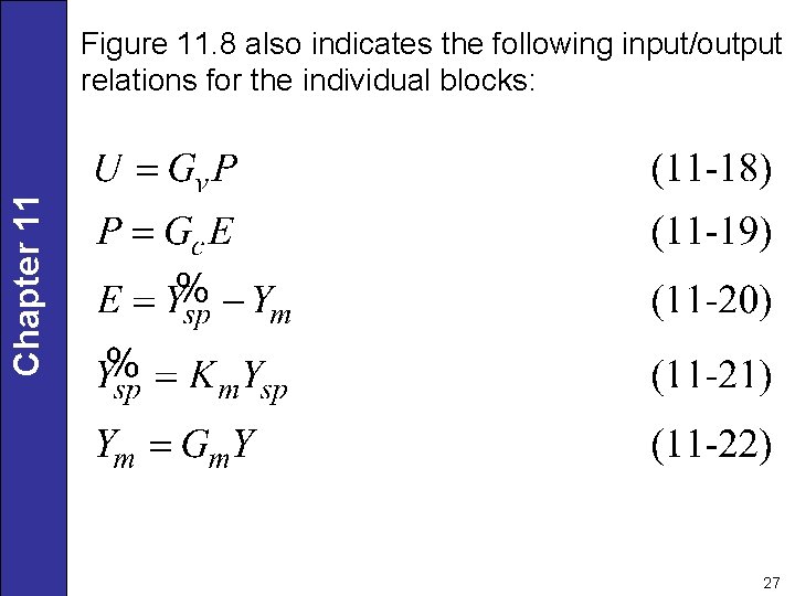 Chapter 11 Figure 11. 8 also indicates the following input/output relations for the individual