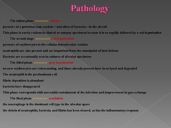 Pathology The initial phase » » » » edema presence of a proteinaceous exudate—and Pathology The initial phase » » » » edema presence of a proteinaceous exudate—and