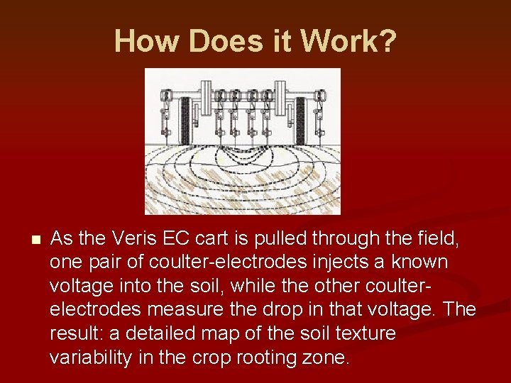 How Does it Work? n As the Veris EC cart is pulled through the