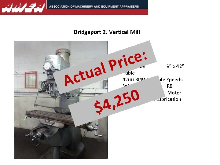 Bridgeport 2 J Vertical Mill t c A P l ua $ : e