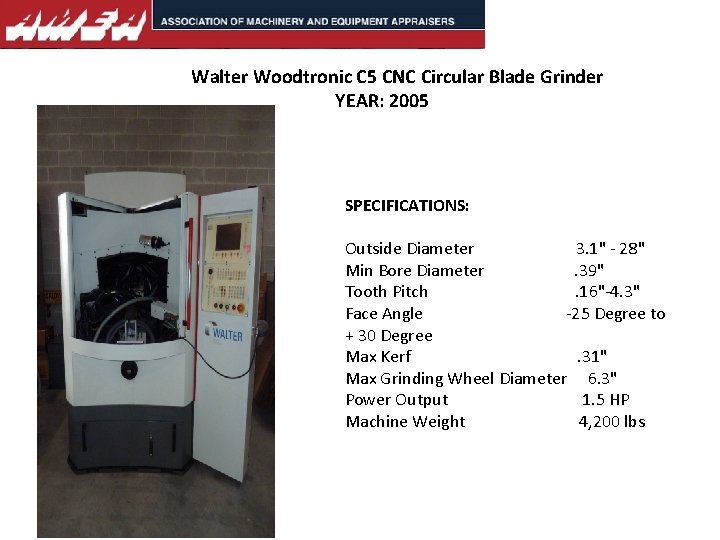 Walter Woodtronic C 5 CNC Circular Blade Grinder YEAR: 2005 SPECIFICATIONS: Outside Diameter 3.