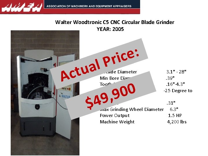 Walter Woodtronic C 5 CNC Circular Blade Grinder YEAR: 2005 P l a u