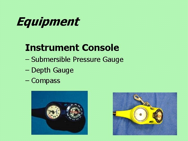 Equipment Instrument Console – Submersible Pressure Gauge – Depth Gauge – Compass 