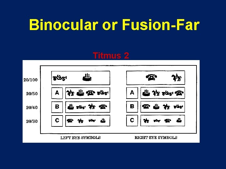 Binocular or Fusion-Far Titmus 2 