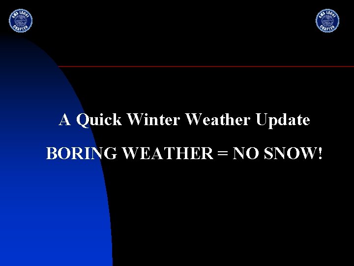  A Quick Winter Weather Update BORING WEATHER = NO SNOW! 