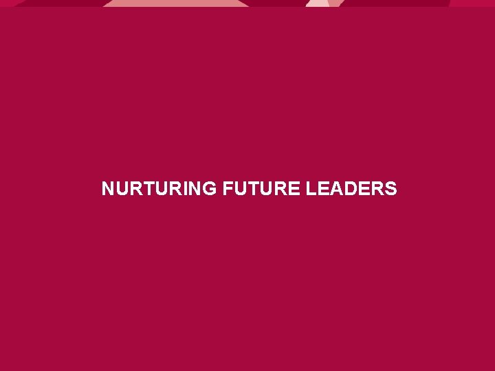 NURTURING FUTURE LEADERS 