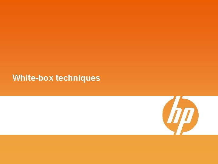 White-box techniques 