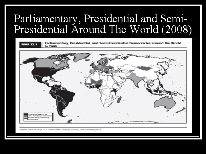 Parliamentary, Presidential and Semi. Presidential Around The World (2008) 