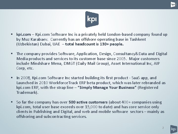 § kpi. com – Kpi. com Software Inc is a privately held London-based company