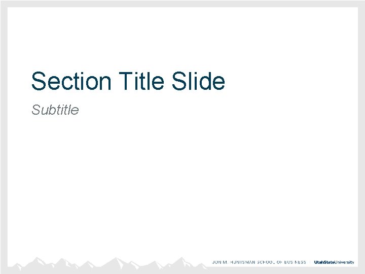 Section Title Slide Subtitle 