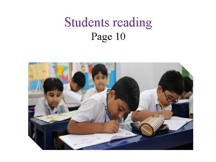 Students reading Page 10 
