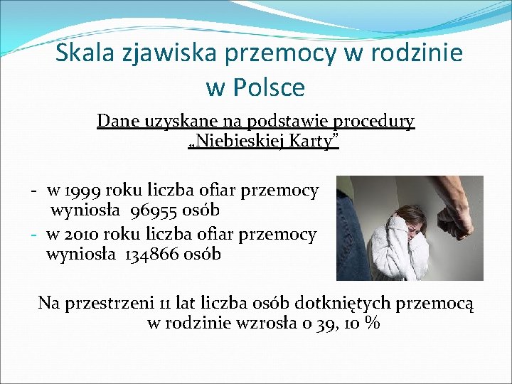 Skala zjawiska przemocy w rodzinie w Polsce Dane uzyskane na podstawie procedury „Niebieskiej Karty”