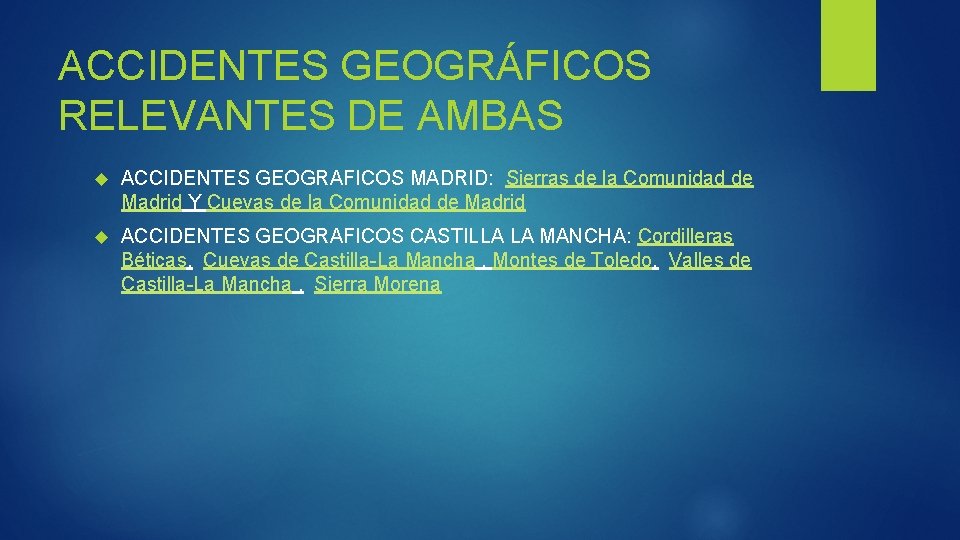 ACCIDENTES GEOGRÁFICOS RELEVANTES DE AMBAS ACCIDENTES GEOGRAFICOS MADRID: Sierras de la Comunidad de Madrid