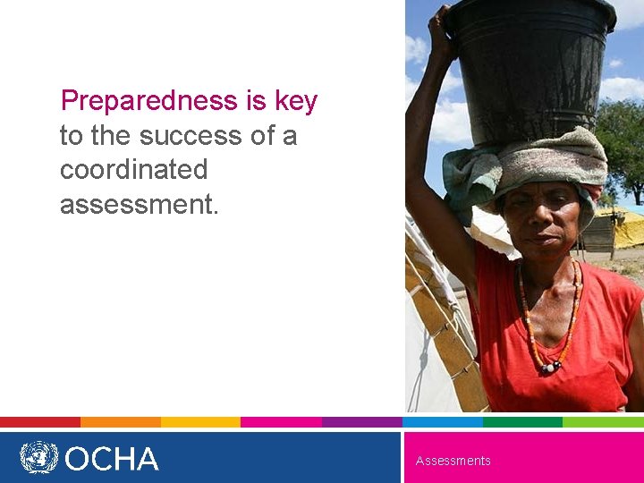 Preparedness is key to the success of a coordinated assessment. Assessments 