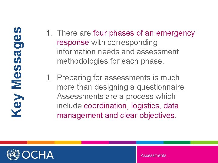 Key Messages 1. There are four phases of an emergency response with corresponding information