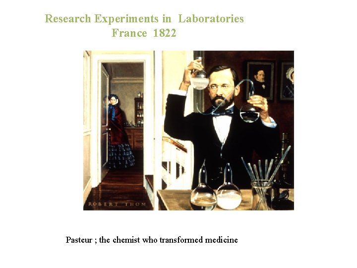 Research Experiments in Laboratories France 1822 Pasteur ; the chemist who transformed medicine 