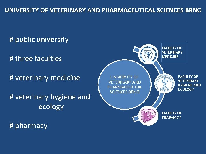 UNIVERSITY OF VETERINARY AND PHARMACEUTICAL SCIENCES BRNO # public university FACULTY OF VETERINARY MEDICINE