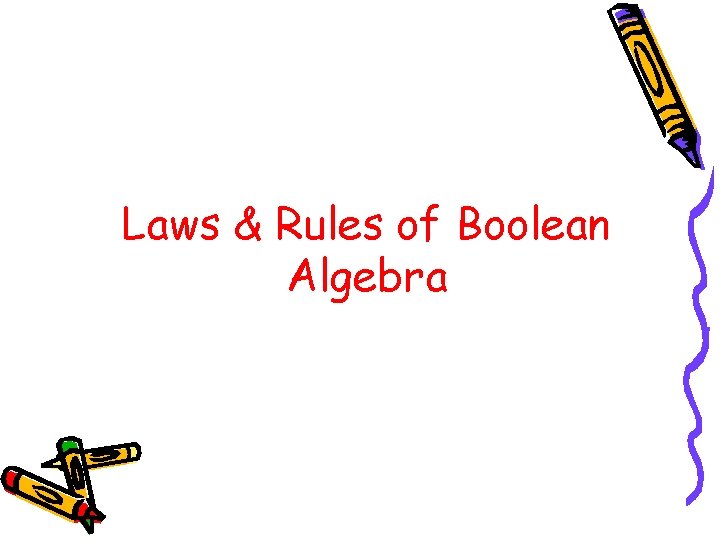 Laws & Rules of Boolean Algebra 