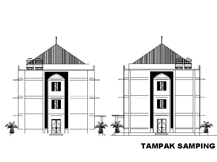 TIPOLOGI RUMAH SUSUN SEWA PONDOK PESANTREN (10) TAMPAK SAMPING 
