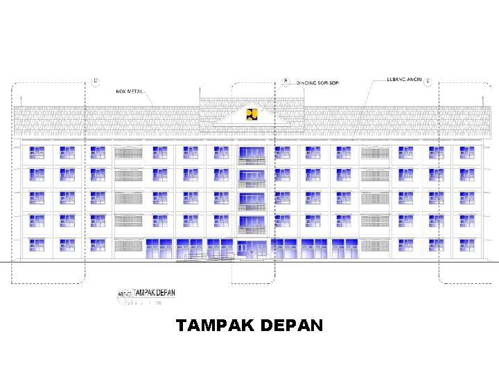 TIPOLOGI RUMAH SUSUN SEWA TIPE 24, 5 LANTAI TAMPAK DEPAN (7) 