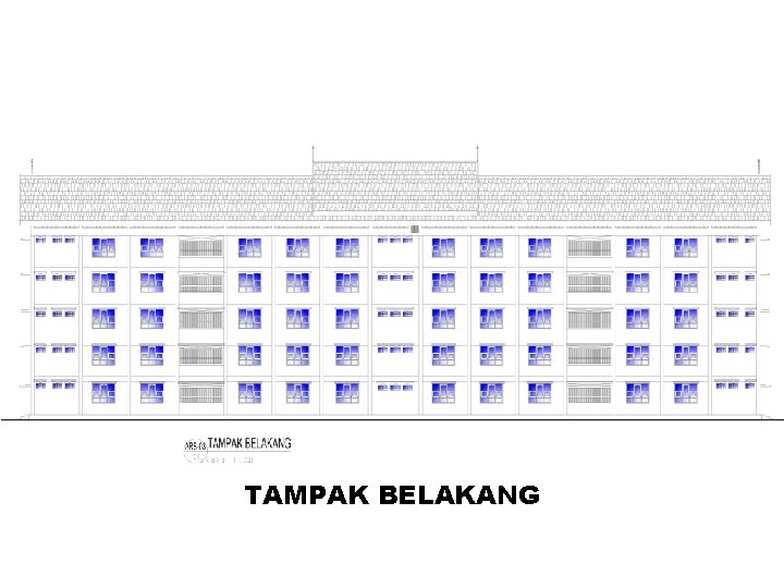 TIPOLOGI RUMAH SUSUN SEWA TIPE 24, 5 LANTAI TAMPAK BELAKANG (8) 