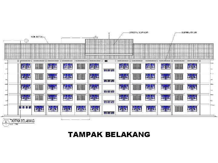 TIPOLOGI RUMAH SUSUN SEWA MBR KELUARGA TIPE 36, 5 LANTAI TAMPAK BELAKANG (9) 