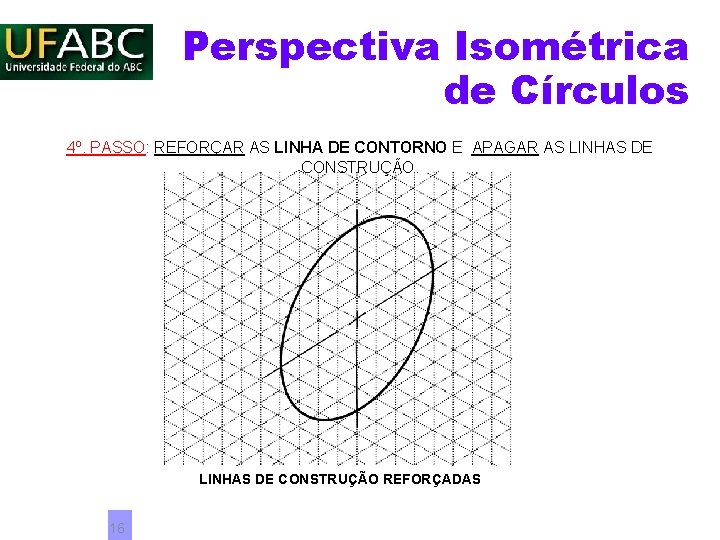 Perspectiva Isométrica de Círculos 4º. PASSO: REFORÇAR AS LINHA DE CONTORNO E APAGAR AS Perspectiva Isométrica de Círculos 4º. PASSO: REFORÇAR AS LINHA DE CONTORNO E APAGAR AS