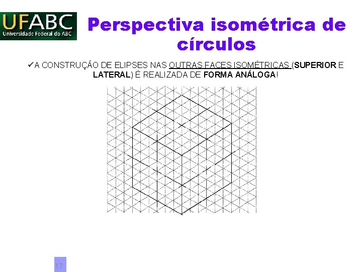 Perspectiva isométrica de círculos üA CONSTRUÇÃO DE ELIPSES NAS OUTRAS FACES ISOMÉTRICAS (SUPERIOR E Perspectiva isométrica de círculos üA CONSTRUÇÃO DE ELIPSES NAS OUTRAS FACES ISOMÉTRICAS (SUPERIOR E